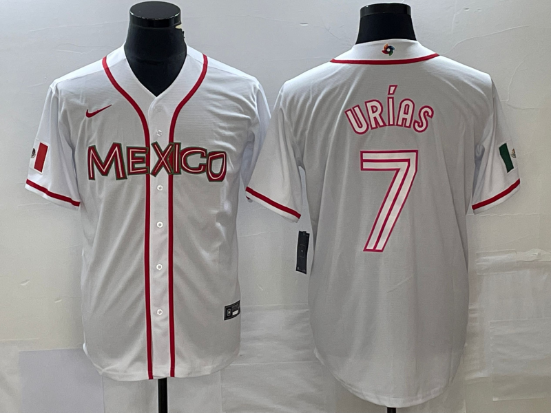 Men's Mexico Baseball #7 Julio Urías 2023 Black World Baseball With Patch Classic Stitched Jersey Men's Mexico Baseball #7 Julio Urías 2023 Black World Baseball With Patch Classic Stitched Jersey